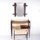 Ico Parisi Wall unit with mirror and stool 1950 Italy