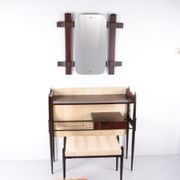 Ico Parisi Wall unit with mirror and stool 1950 Italy