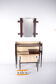 Ico Parisi Wall unit with mirror and stool 1950 Italy