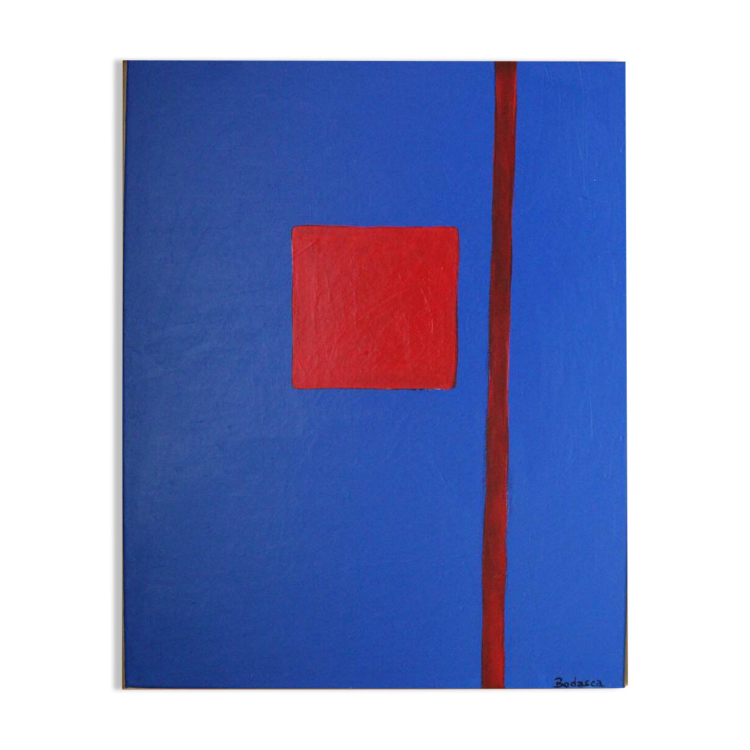 That blue 100x80cm canvas signed.