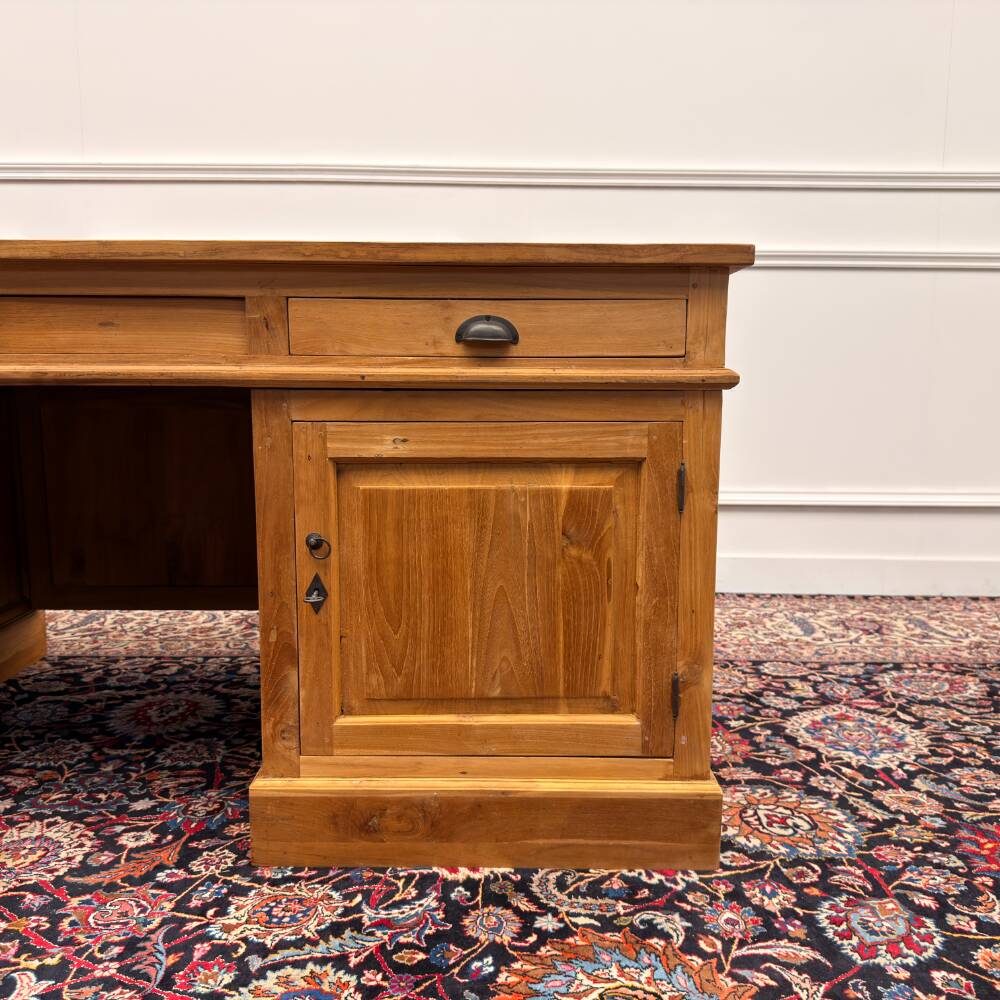 Large classic English desk with back panel