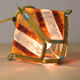 Brutalist table lamp in metal and hammered murano by longobard italy