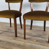 Set of two padded chamber armchairs