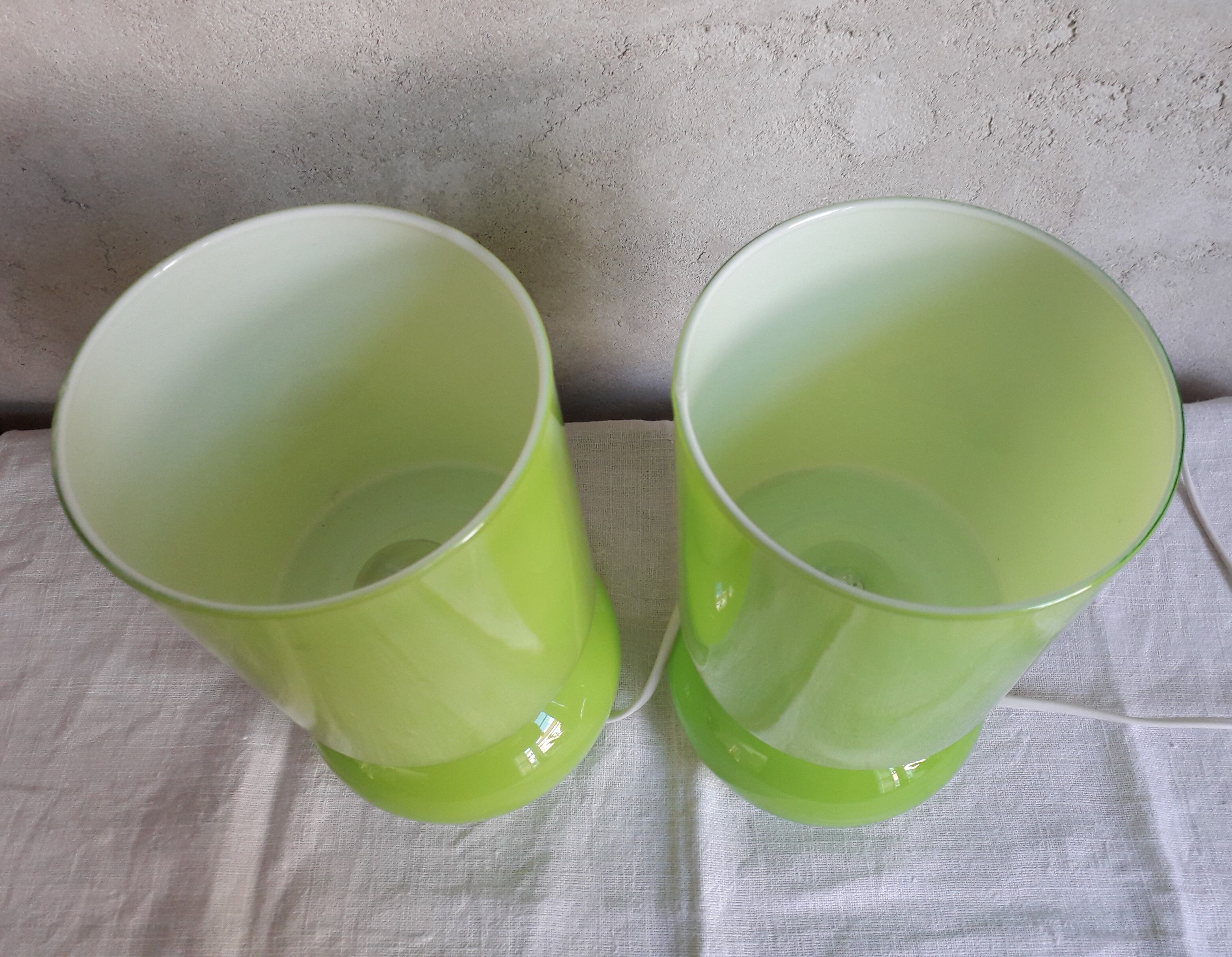 Pair of green lamps Ikea model Lykta 90s