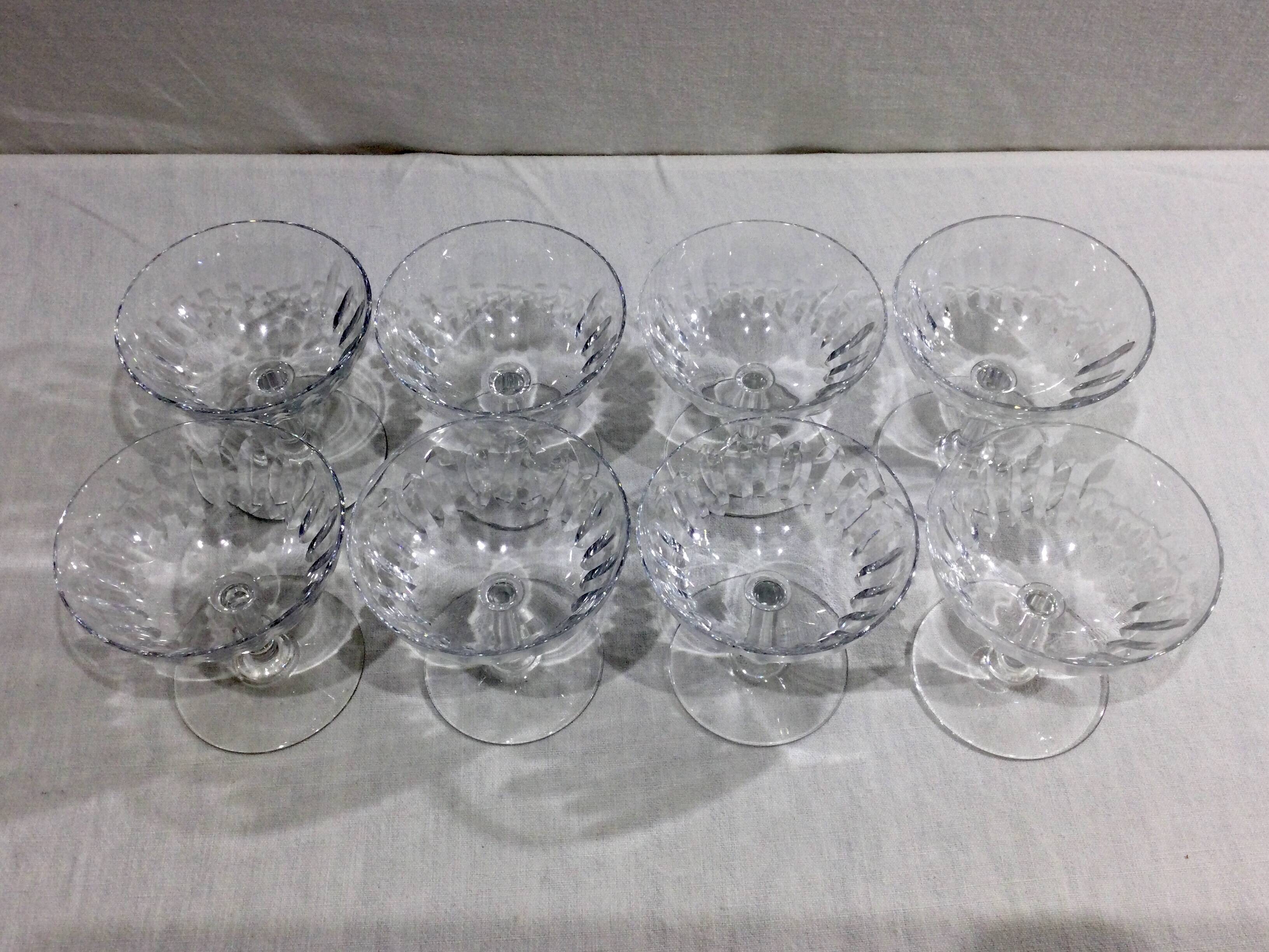 Baccarat – 8 Champagne Glasses In Baccarat Crystal Casino Model