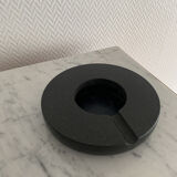 Grey-grey and black speckled marble round ashtray