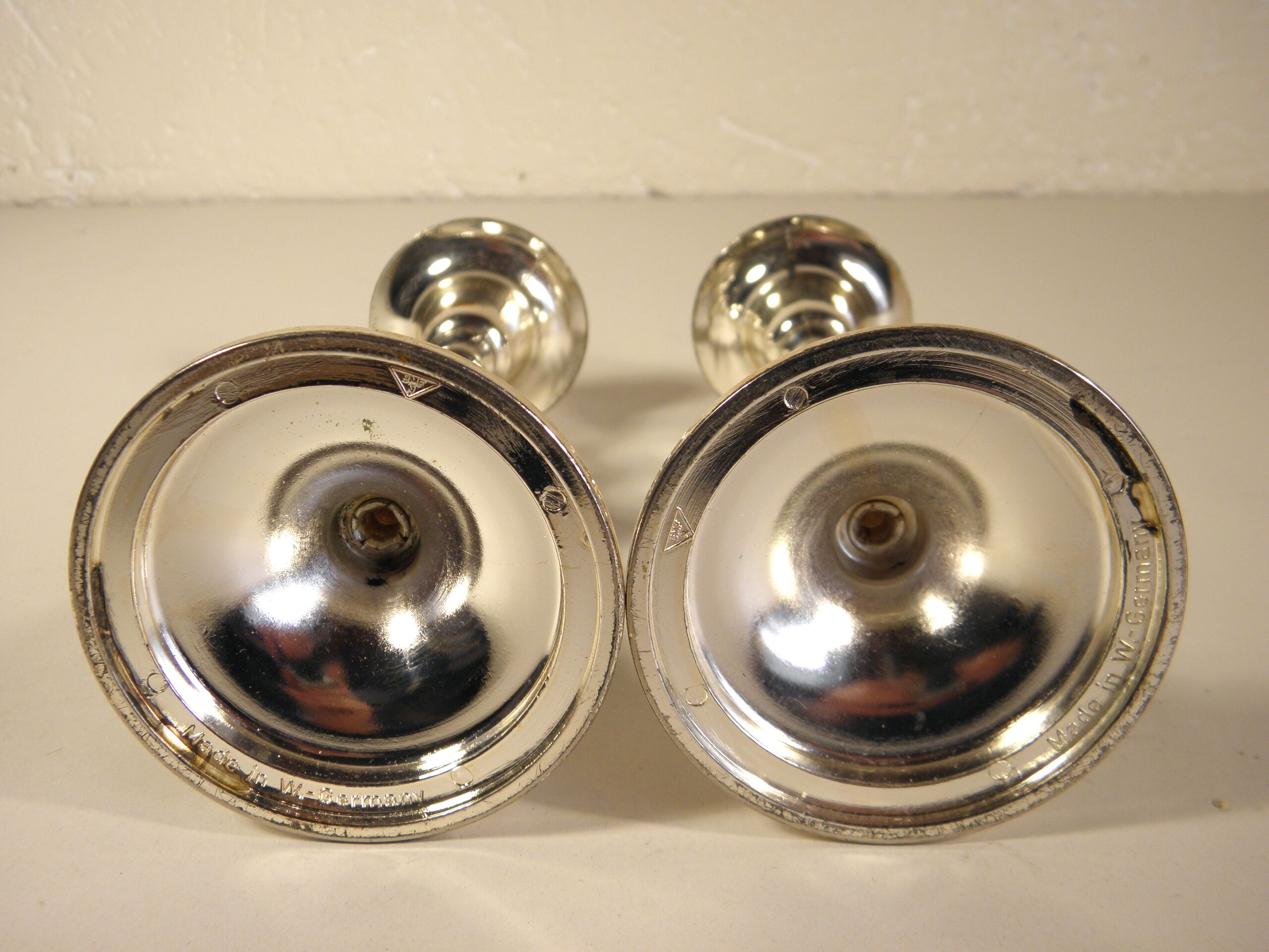 Pair of silver candle holders