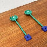 Postmodern Italian salad cutlery from the Euclid series by Michael Graves for Alessi, 1980s, set of 2.