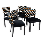 Chaises Art Déco modernistes en hêtre noir, Alfons Kotschi - 1930-1940