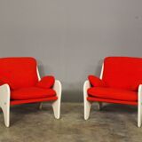 Red armchairs from the 70s