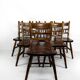 Set of 6 "Windsor" / Western / Cowboy chairs in beech, Circa 1970