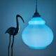 Vintage globe pendant light in blue opaline