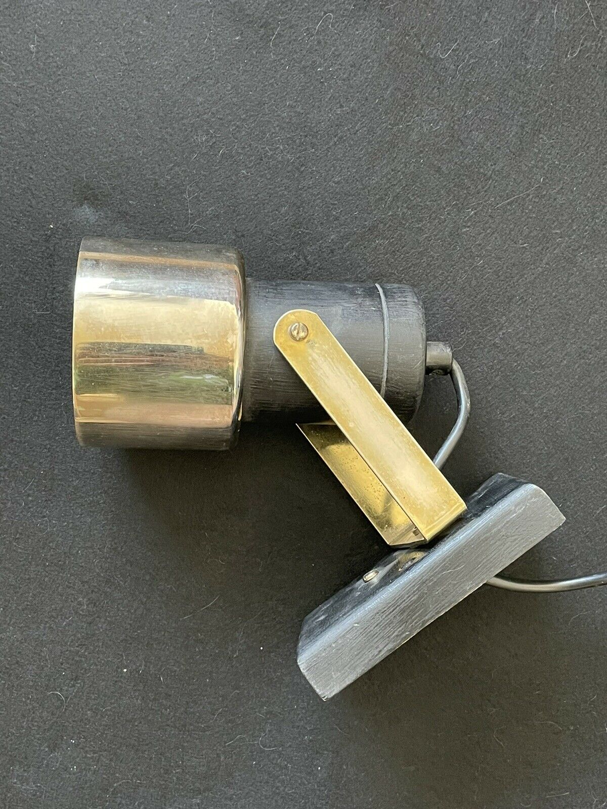 Wall lamp Metal Gold And Black - Blackened Wood