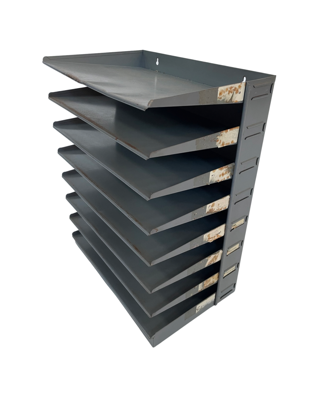 Vintage sorting bin, mailbox industrial 8 compartments 60s design