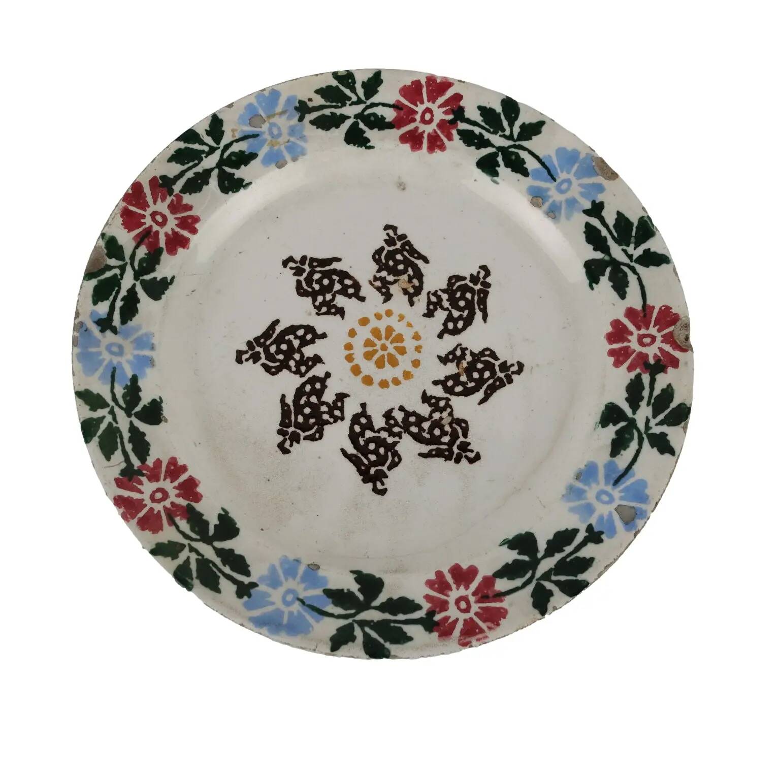 Antique ceramic plate, Venetian manufacture, 19th century.