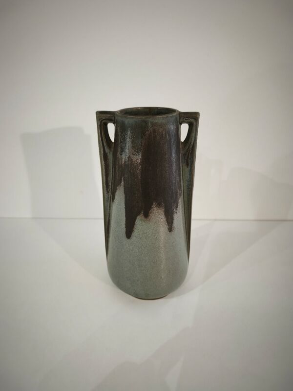 Vase denbac n°144 art déco – grès flammé à anses – signature gravée