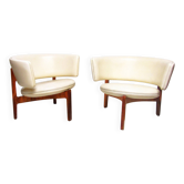 Deux fauteuils de salon danois des années 1960 en palissandre par Sven Ellekaer