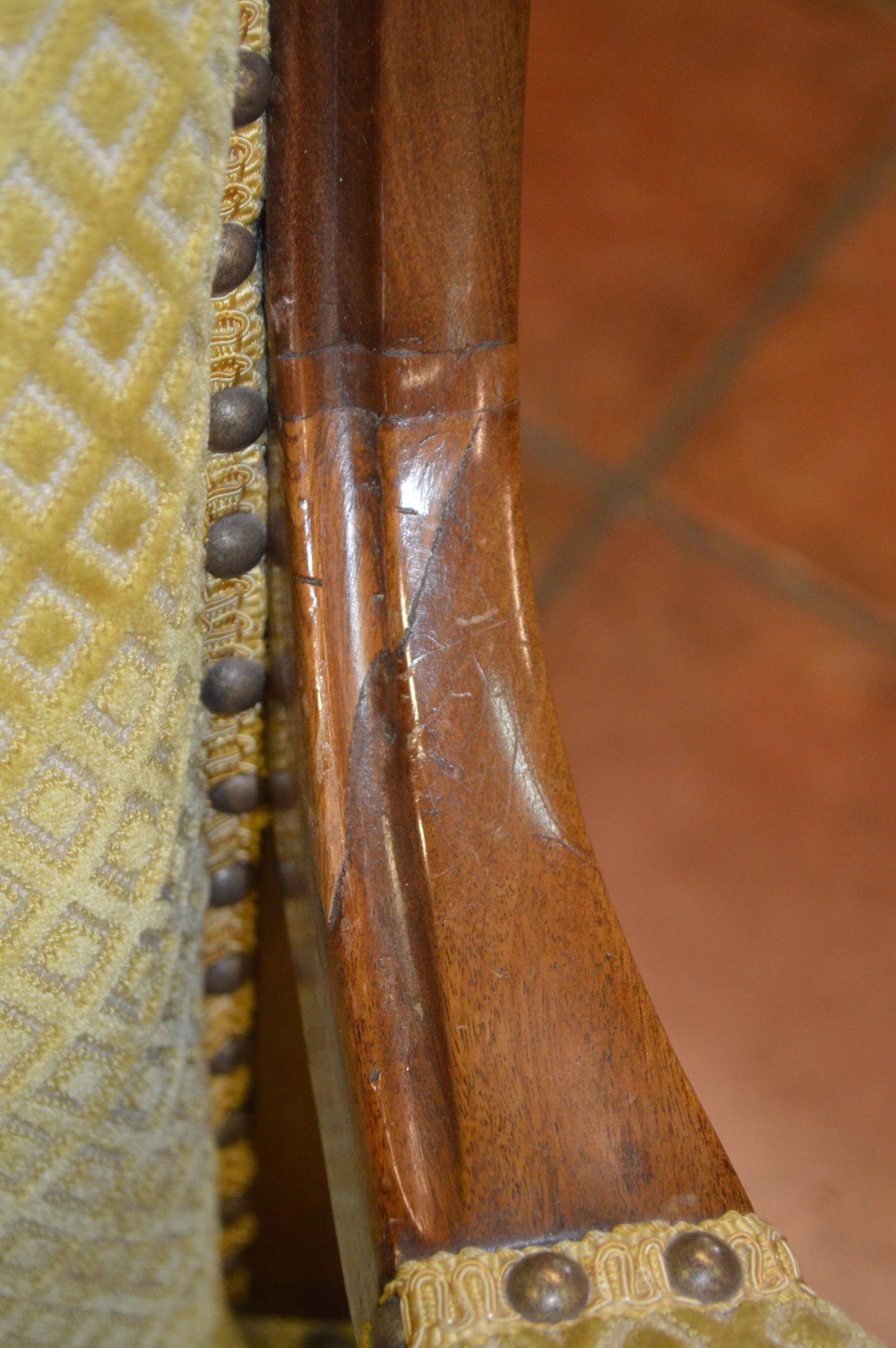 Walnut voltaire armchair