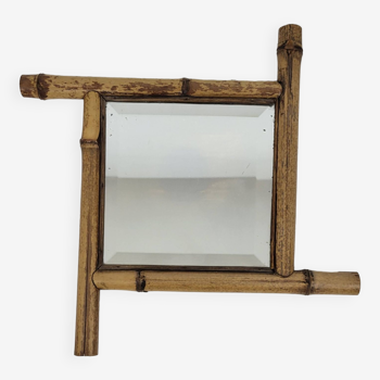 Beveled bamboo mirror early 20th century