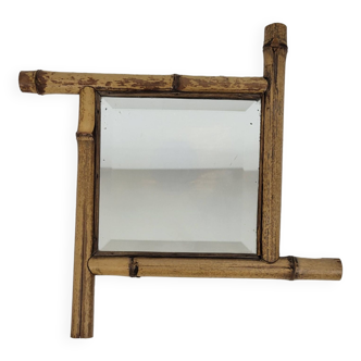 Beveled bamboo mirror early 20th century