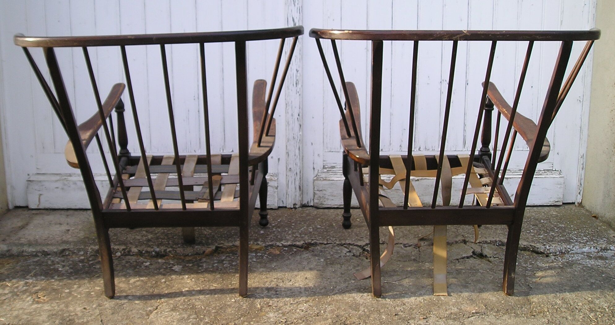 Pair of "fan" armchairs