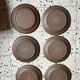 6 assiettes plates en grès 