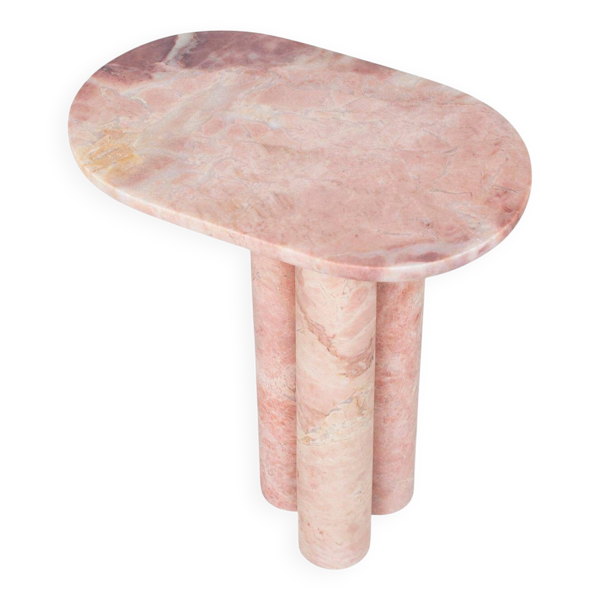Table d'appoint ovale en marbre rose Trio II