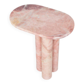 Oval side table in pink marble Trio II