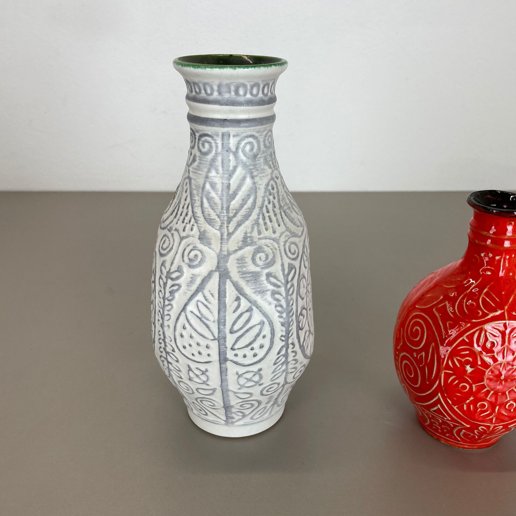Set of 2 fat lava pottery vase made Bay Ceramics, Germany