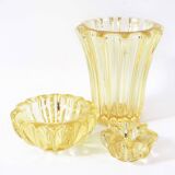 Yellow avesn crystal vase