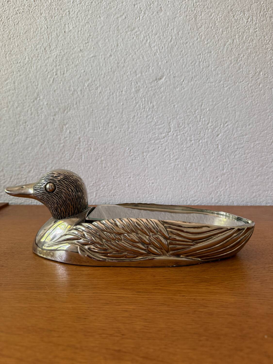 Silver-plated zoomorphic foie gras dish