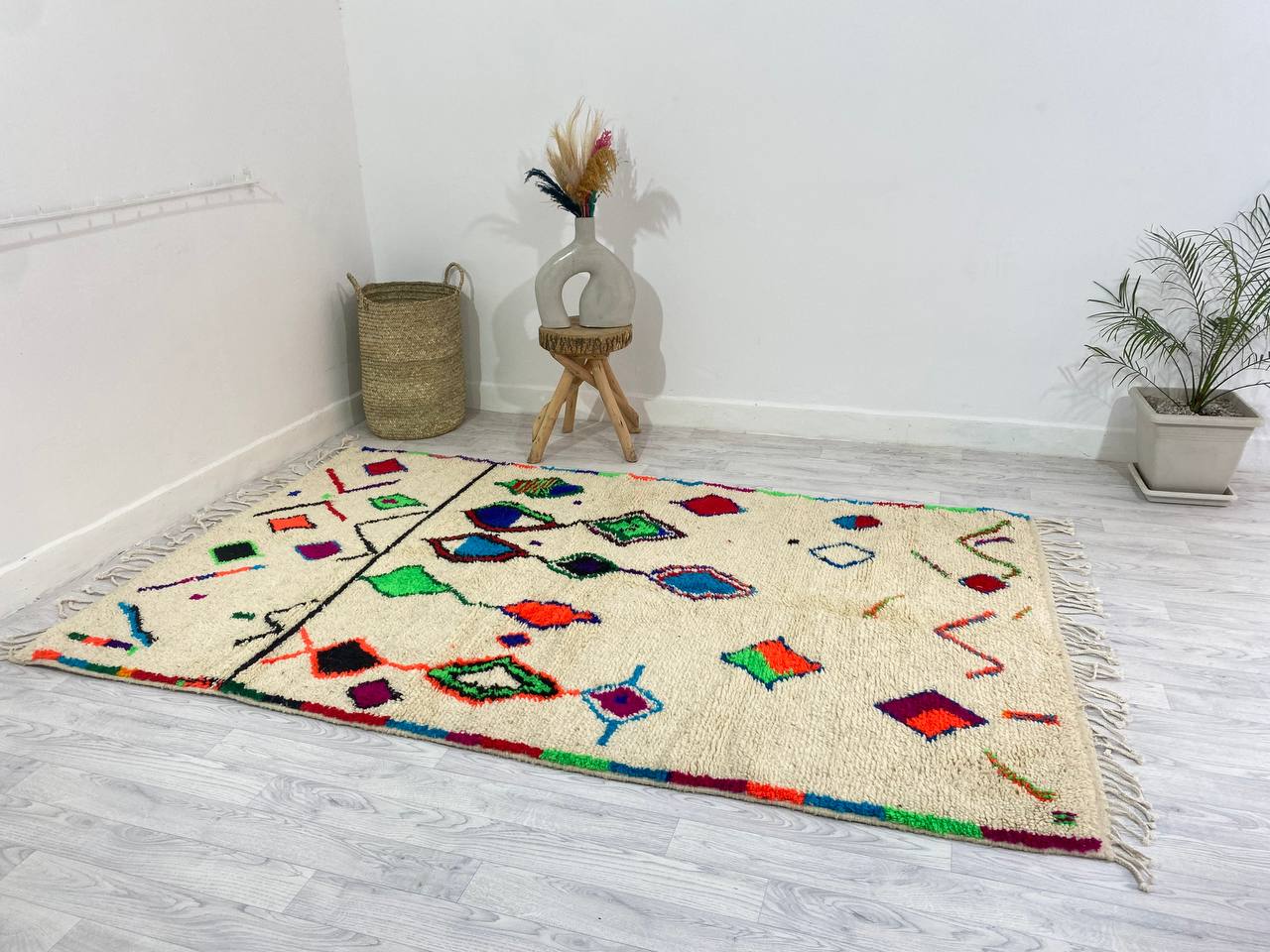 Handmade Moroccan Berber carpet 250 x 148 CM