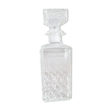 Square whisky decanter in faceted glass and airtight cap