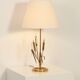 Brass table lamp adorned with wheat ears, 1970s, Italy.