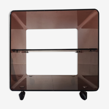 Dessert side table with smoked plexiglass roulette, 1960