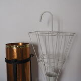 White forged metal umbrella holder