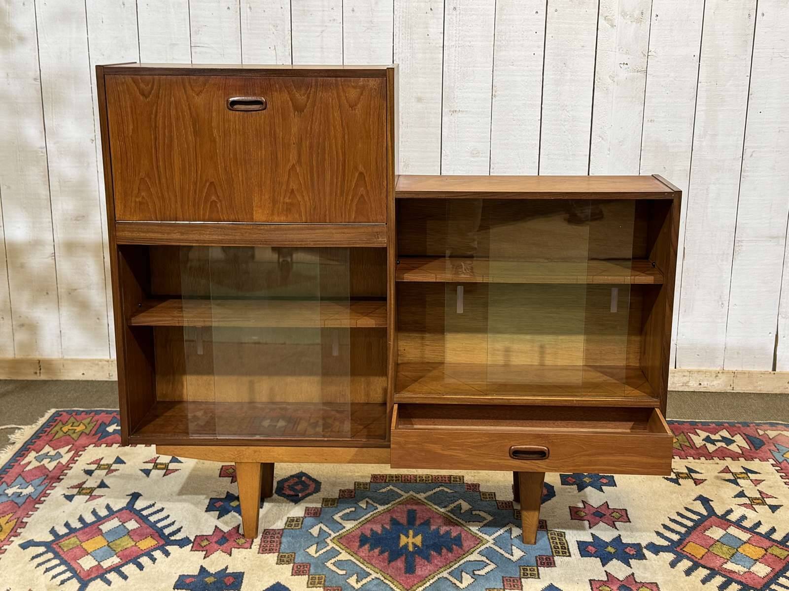 1970s teak English bar