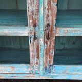 Small blue wooden display case