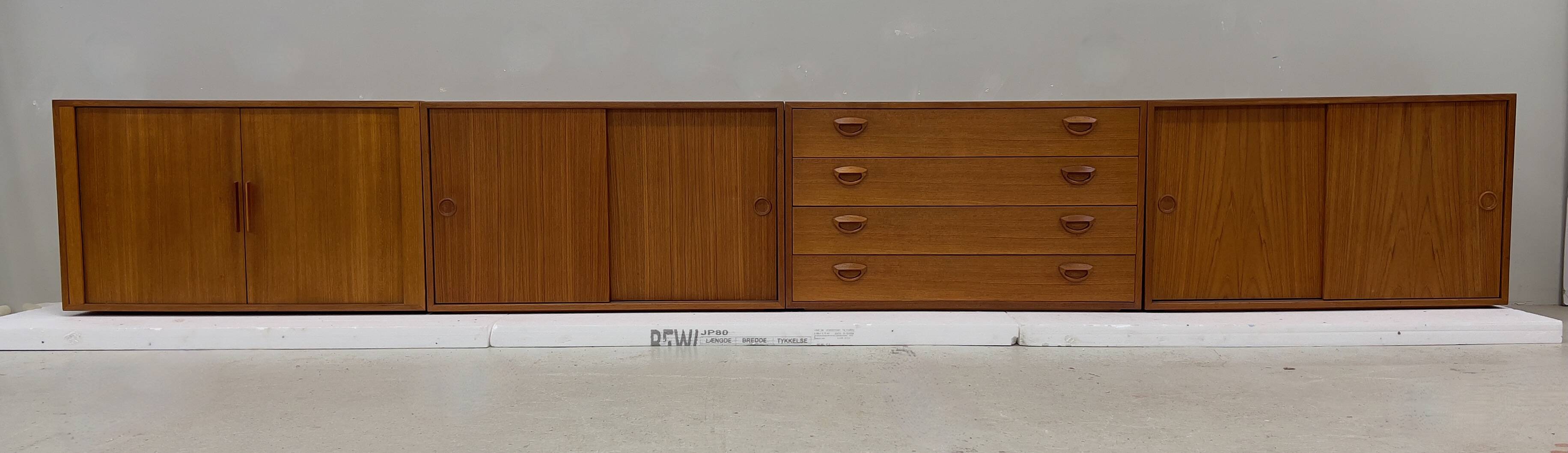 Kai Kristiansen Teak Cabinets By Feldballes, 1960s.