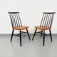 Pair of vintage Scandinavian chairs Fanett by Ilmari Tapiovaara in teak.
