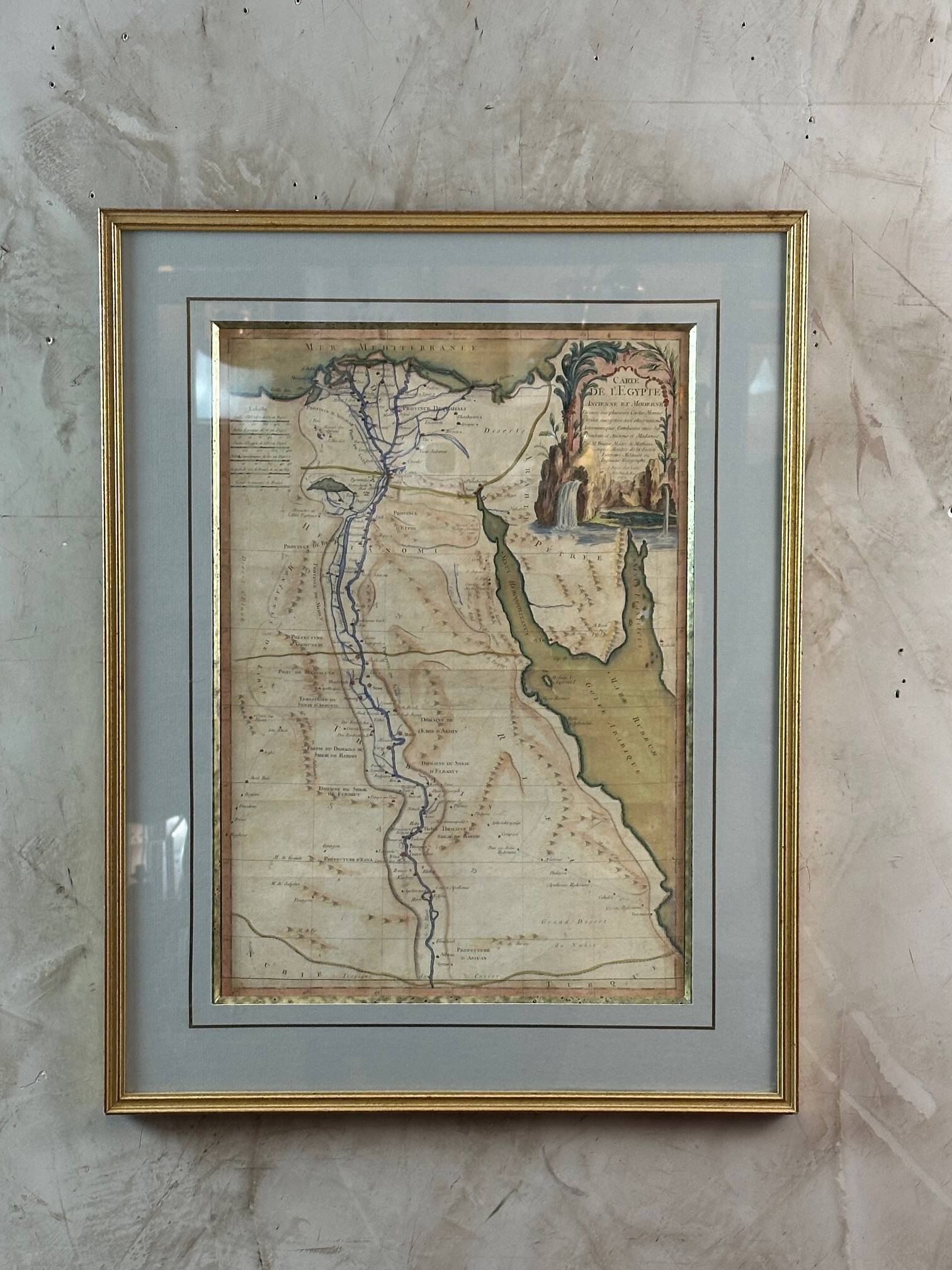 Map of Egypt 1762 under frame