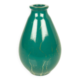 Lucien BRISDOUX Green ceramic vase and gold oil