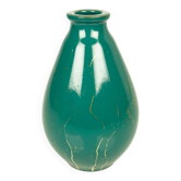 Vase en céramique verte et huile dorée signé Lucien Brisdoux