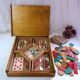 Yellow dwarf game wooden box manufactured by jlr paris early 20th century