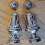 Silver metal salt and pepper shakers