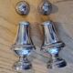 Silver metal salt and pepper shakers
