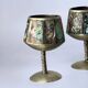 Abalone shell & alpaca shot glasses, set of 6, Mexico, 1970