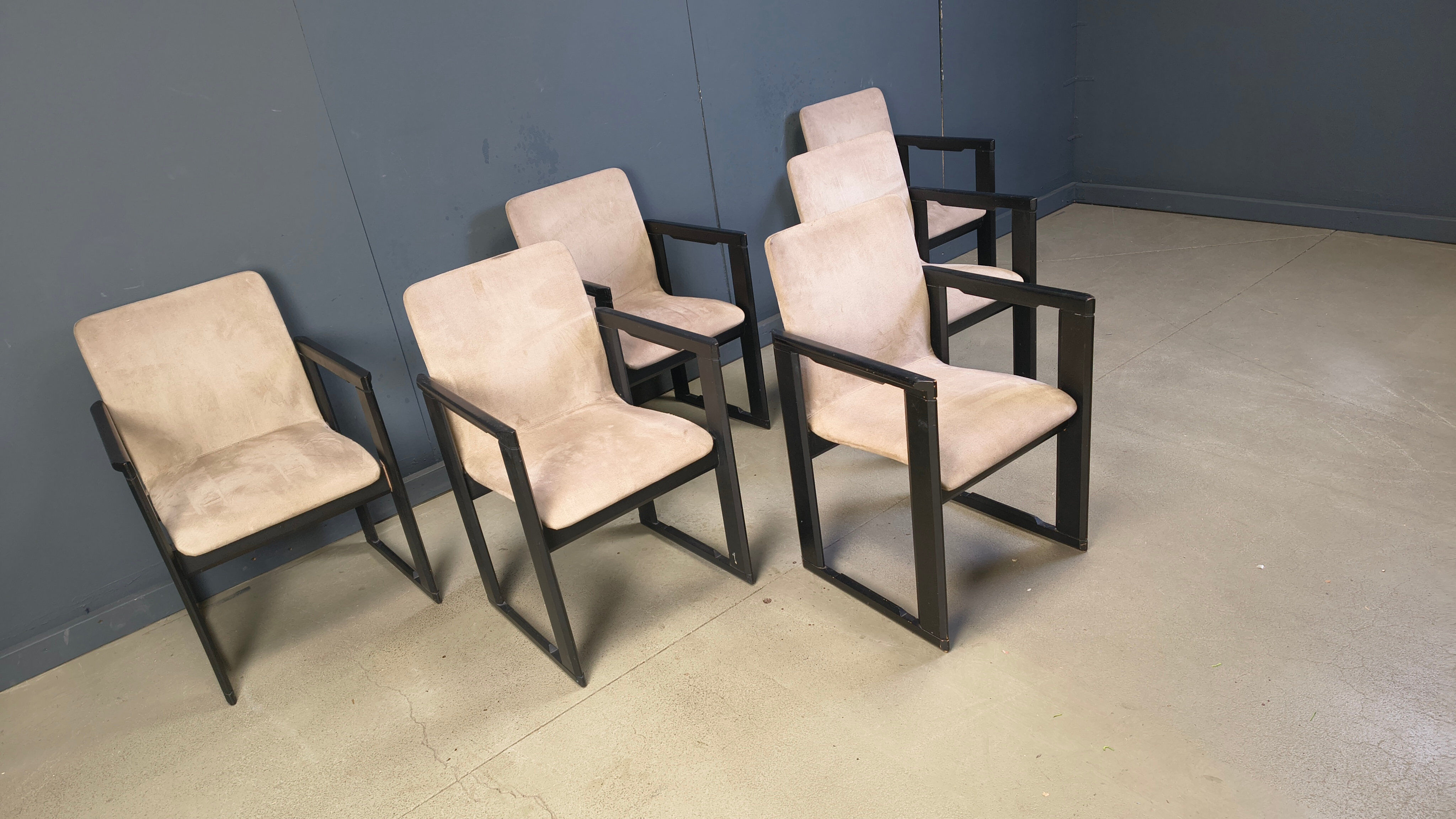 Set of 6 vintage dining chairs attributed to Tobia Scarpa, 1970s