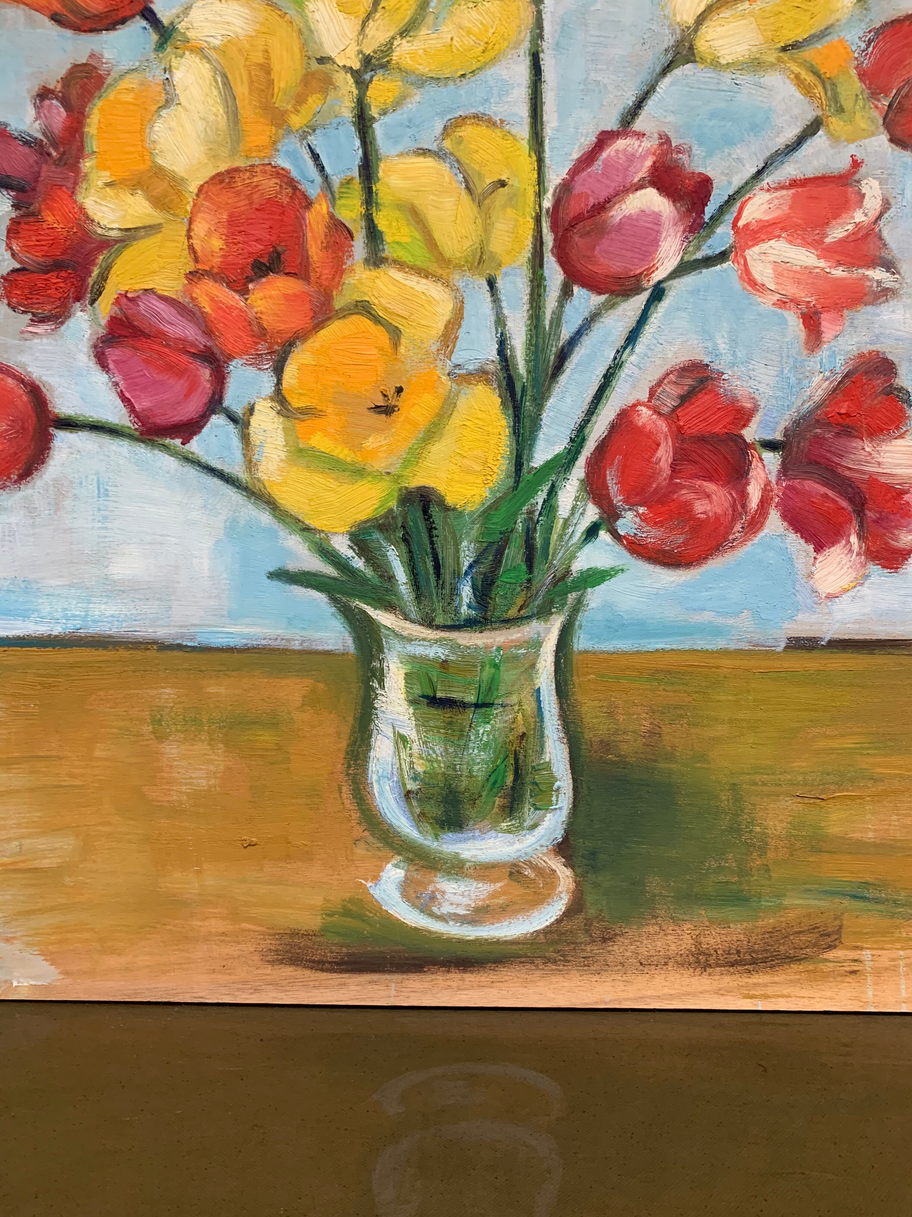 Vintage painting, painting, still life with flowers