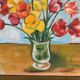 Vintage painting, painting, still life with flowers
